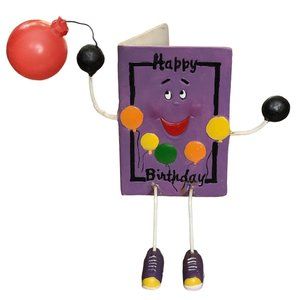 WMG Anthropomorphic Shelf Sitters Birthday Card 2006 Figurine Collectible Vintag